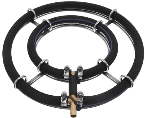JOINPAYA Sauerstoffanreicherungsstein für Aquarien und Teiche Edelstahl Nano Blasen Diffusor 25cm mit Doppelring Feiner Luftausströmer für Gleichmäßige Belüftung und Leisen Betrieb