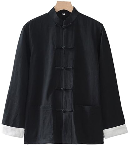 GoldeneAmeisen Uniforme da Tai Chi in Cotone e Lino,Unisex Kung Fu e Arti Marziali Uniforme,Uniformi Tradizionali Cinesi per Tai Chi e Wing Chun,Set da Uomo Tang,per Gli Esercizi Mattutini Quotidiani
