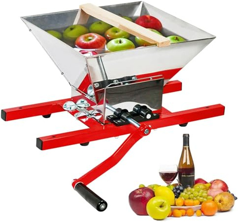 Trituradora de frutas, extractor de uva de manzana de acero inoxidable, capacidad de 7 litros, molinillo extraíble, no requiere electricidad, molienda eficiente, salida de 35-45 kg/h