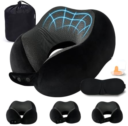 Lexuluxion Reisekissen Flugzeug, Nackenkissen Reise | Travel Pillow, Kissen Flugzeug, Reisekissen Memory Foam, Schlafkissen Flugzeug, Ideal Für Reisen Mit Auto, Zug