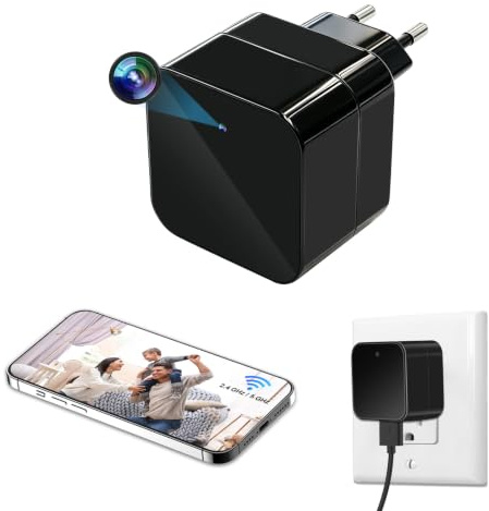 Telecamera Spia WIFI 5G,Videocamera Sorveglianza Interno Caricatore USB | 1080P Spy Cam Senza Fili,Mini Telecamera Nascosta Spia,Rilevamento del Movimento, per Casa/ufficio ,Tuya APP