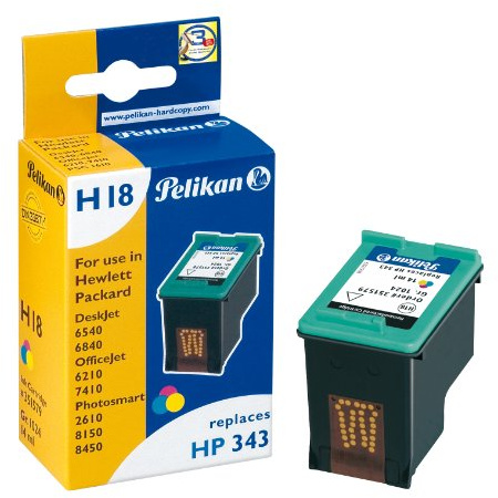 Pelikan H18 Druckerpatrone ersetzt Hewlett Packard HP343 C8766EE, 14 ml, tricolor