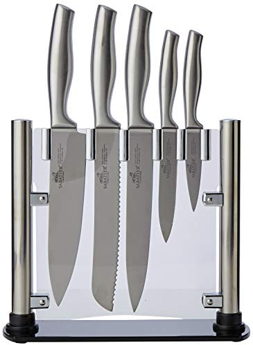 SABATIER - Bloc FUJI de 5 Couteaux ORYS Indispensables | Un Design Moderne pour Ranger et Protéger vos Couteaux au Quotidien