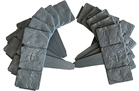 Ram© 40 x Pack Dark Grey Cobbled Stone Effect Garden Lawn Edging Plant Border - Simply Hammer In 10 Pack Dark Grey Cobbled Stone Effect Garden Lawn Edging Plant Border - Simply Hammer In 10METRES