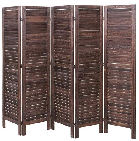 Mendler Paravent HWC-G30 Shabby-Look 170x200cm - braun | Trennwand, Sichtschutz, Raumteiler