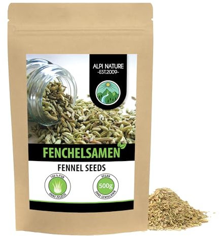 Alpi Nature Fennel Seeds 500g 1.1 lb, Whole Fennel Seeds for Cooking, Spice Blends and Tea