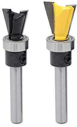 Mesee 2 Stück Schwalbenschwanz-Gelenklager-Oberfräsen-Set, 1/4-Zoll-Schaft, Schwalbenschwanz-Bits, Holzbearbeitung, Schneiddurchmesser 1.27 cm (1/2 Zoll), 5/8 Zoll (1.27 cm)