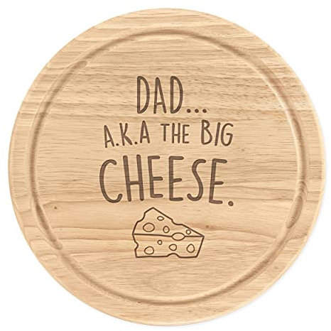 Personalizado Madera para Picar Tabla de Quesos Redondo 25cma Medida Nombre Aka The Big Queso