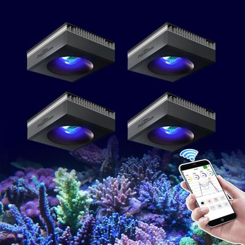 PopBloom 4x RL90 Meerwasser Led Lampen Aquarium Vollspektrum, Meerwasseraquarium Riff Lampe Korallenriff Licht für 180cm 72inch 6ft aqaurium