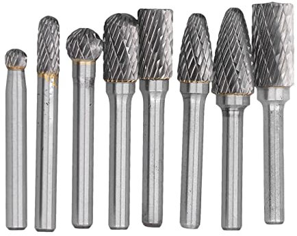 BORDSTRACT Brocas De Carburo De Tungsteno, Juego De Limas De Corte, 8 Brocas De Carburo De Tungsteno De 0.236 In De Diámetro, Juego De Limas Rotativas para Tallado De Madera Y Trabajo En Metal