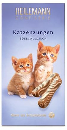 Heilemann Katzenzungen Cat Tongues Fine Milk Chocolate Sweets - 75 g - 2.64 oz - Germany (Pack of 2)