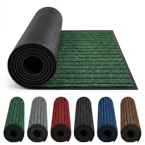 Fit Even Indoor/outside Door Mats for Front Door Mat - Super Absorbent Kitchen Mats Non Slip Waterproof Washable Rug Dirt Scrapper Entrance Door Mat - Green, 50 x 90 cm