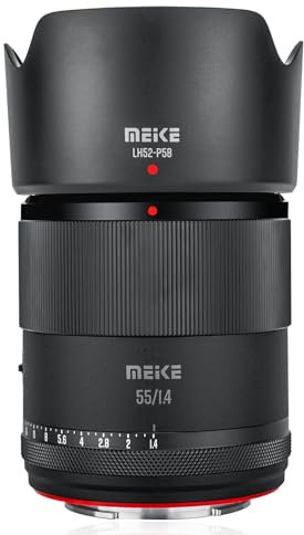 Meike 55mm F1.4 Standard Aperture APS-C Frame STM Auto Focus Fixed Prime Portrait Lenses for Sony E Mount Mirrorless Cameras ZV-E10 ZVE10 II A6600 A6400 A5000 A5100