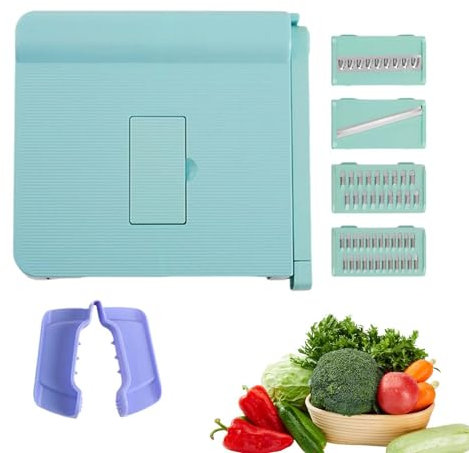 Picadora y rebanadora de verduras, rebanadora manual de verduras | Trituradora de cortadora de acero inoxidable para picar verduras | Herramientas vegetales compañero de preparación de comidas