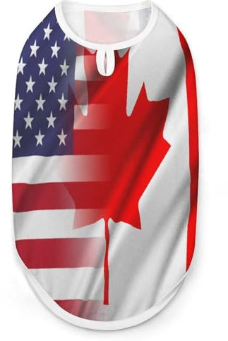 Vielseitige Hundewesten für Hunde und Katzen mit USA-und kanadischen Flaggen, Größe M