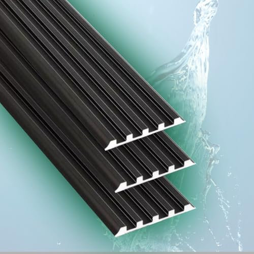 QSPNVFB 3er Antirutsch Treppenkantenprofil, Aluminium Kantenschutzprofil Übergangsleiste, Selbstklebend Treppenkante Abdeckleiste Stufenkantenprofil(Black,W 5CM (2))