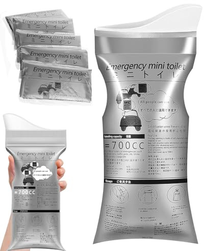KGDUYC 6 Stück Einweg-Urinbeutel- 700ml Faltbar Urinbeutel, Urinbeutel für Unterwegs, Tragbares Urinflaschen für Männer, Frauen, Schwangere, Patienten, Kinder, Reisen, Auto, Camping, Wandern