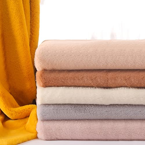 Mjuk Kanin Faux Päls Tyg Plysch Flanell Tyg 170x50 Cm För Diy Hantverk Material Halsduk Diy Sömdockor Kudde Säte Kuddar Foto Prop Bakgrund(Color:13 beige)