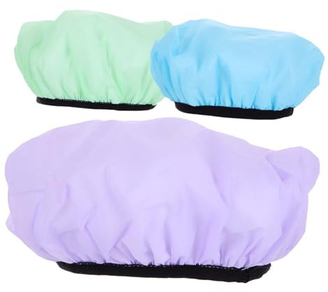 Ipetboom 3stücke Teiliges Wasserdichte Duschhaube Für Lange Haare Elastische Badekappe Mit Mikrofaser-innenfutter Für Haarpflege Und Färbung Schont Locken Und Schützt Vor Nässe
