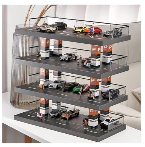 Parking Garage Scène Modèle Miniature Maquette de scène 1/64 d'un Grand Parking en Plein air de Quatre étages