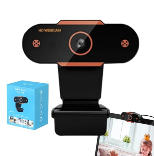Webcam HD - Cámara PC, Web Cam USB | Webcam USB Plug and Play ajustable, cámara web portátil USB 1080p HD para cursos en línea, videoconferencias y transmisiones en , 16 x 13 x 6,5 cm