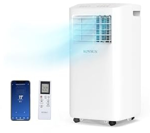 ROVSUN WiFi Enabled Smart 10000 BTU Portable Air Conditioner with Remote & APP Control, 3-in-1 Cooler, Dehumidifier & Fan, Powerful Room Mobile AC Unit with Rolling Wheels & Easy Installation Kit