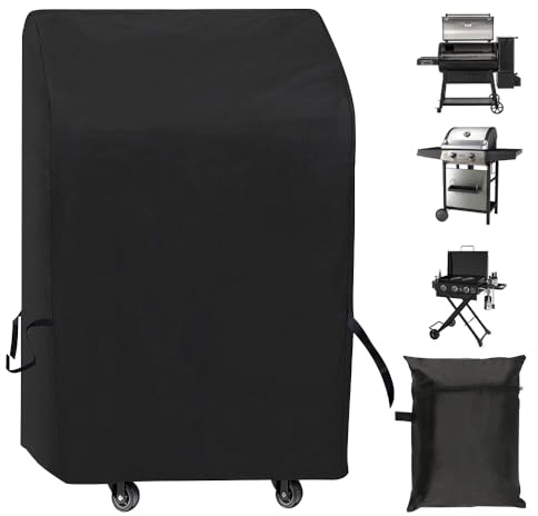 HIULLEN Grillabdeckung Wetterfest, 82 * 66 * 110CM Grill Abdeckhaube, 420D Oxford Gasgrill Abdeckplane, Grill Abdeckung Reißfest Wasserdicht für den Außenbereich Grill Zubehör
