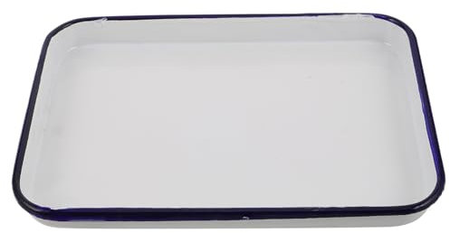 Didiseaon Vassoio da Forno Vintage Smalto Teglia Rettangolare per Torte e Biscotti Piatto Multifunzionale Resistente Calore per Servizio Cucina