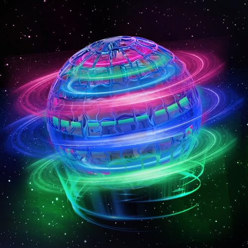 Taoxee Fliegender Ball LED, Magic Flying Orb mit Handsteuerung, Schwebender Hoverball Leuchtender Flying Spinner, Mini Drohne für Kinder Indoor/Outdoor, Cooles Spielzeug Geschenk für Jungen Mädchen
