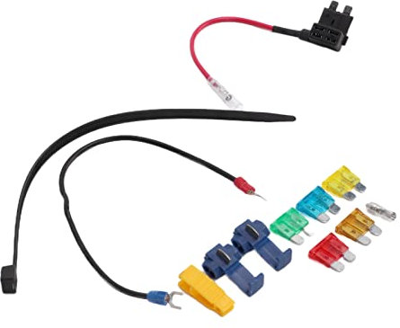 HELEVIA Soporte de Fusibles Agregue un Fusible de Circuito, el Soporte de Fusible de la Cuchilla Incluye 5a 10a 15a 20a 25a y Fusibles 30a, Instalación Fácil para Camión de Botes de