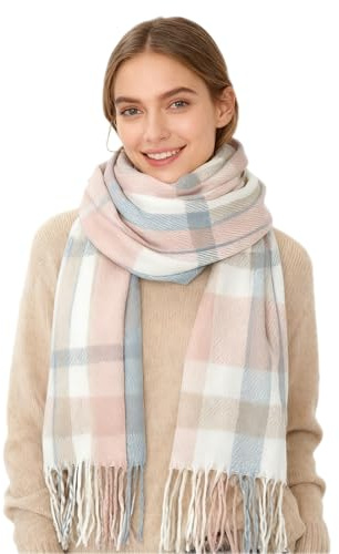 Augesak Sciarpa Invernale Donna, Sciarpe Calde a Quadri, Donna Sciarpa Scialle Invernale Morbida, Cashmere Scarf Regalo per Natale per Ragazza, Mamma, Nonna