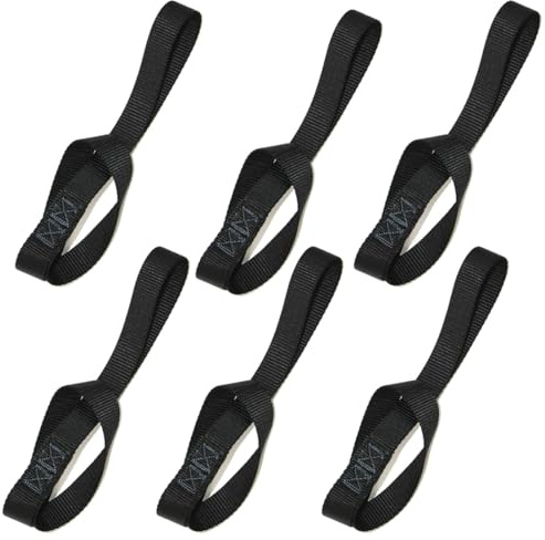 THQAE 6 Pcs rundschlinge Zurrschlaufen Motorrad 30cm, 1000kg Tragfähigkeit, Spanngurt, Gurtschlaufen für Motorrad Transport und ATV Anhänger, Maximale Sicherheit beim Transport mit Zurrschlaufen kurz