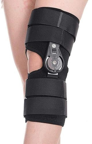 OLSKFUH Soporte De Rodilla, Inmovilizador De Rodilla Ajustable con Bisagra, Férula De Rodilla Recta para Tratamiento De Hiperextensión Y Bloqueo, Desgarros De Ligamentos Y Osteoa,S