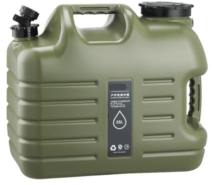 Genérico Contenedor de Agua 25 litros, garrafa portátil, Cubo Almacenamiento con Grifo Desmontable, sin Fugas, Ideal for Viajes y conducción al Aire Libre