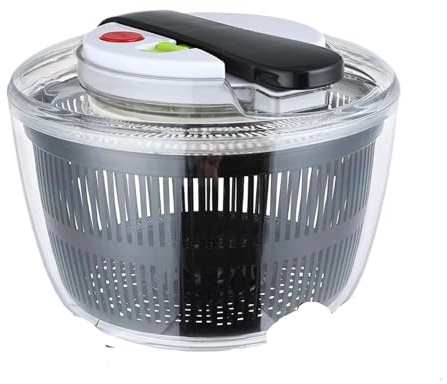 Centrifuga for insalata con pressa con una sola mano, 1 pezzo, 3 litri, con coperchio(Black)