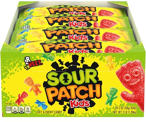 SOUR PATCH KIDS Soft & Chewy Gummy Candy, Bulk Candy, 24 - 2 oz Bags