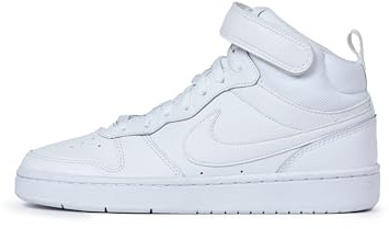 NIKE Court Borough Mid 2 (GS), Sneaker Unisex-Child, White White White, 40 EU