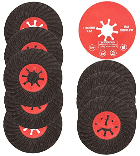 KOTARBAU® Lot de 10 disques abrasifs 115 x 22 mm pour carrelage, pierre, grain 80