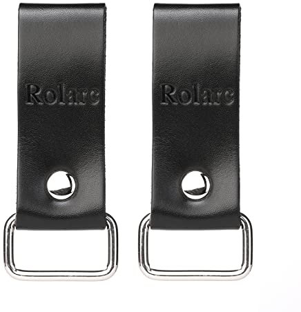 Rolarc Tape Measure Holder Leather Belt Clip Drill Impact Tool Holster Heavy Duty Multitool(2-Piece Set) (Black)