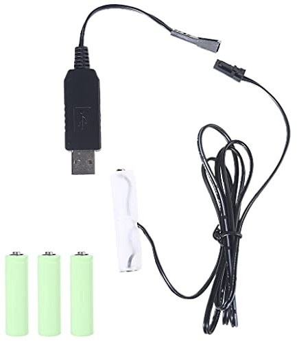 Maxtonser AA bis 4 AA Battery Eliminator USB-Netzteil Ersetzen Sie 1-4 Stück 1,5 V AA-Batterien für Uhr-Spielzeug-Weihnachtsbeleuchtung-Lüfter-LED, 6 V 4 AA