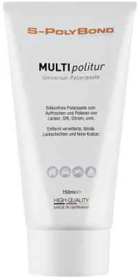 S-Polybond® Pasta Lucidante per Vernice Auto, Cromo, Gioielli, Gelcoat, Gfk, Barche e Materie Plastiche - Qualità Professionale con Granuli di Lucidatura Modificati