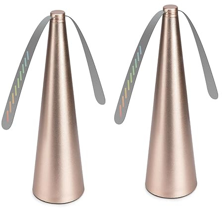 IGTOPS Fliegenwedler Fliegen Fliegenabwehr, Fliegenvertreiber Ventilator, Tragbarer Mückenschutz Fliegenabwehr Tischventilator (2 pcs - Gold)