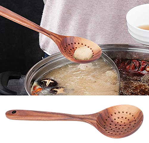 Gigicial Schöpflöffel aus Holz Mit Schlitz, Küchenutensilien aus Holz Für Töpfe Und Schüsseln, Antihaftbeschichtetes Holzlöffel-Set Zum Kochen, Servieren Und Rühren