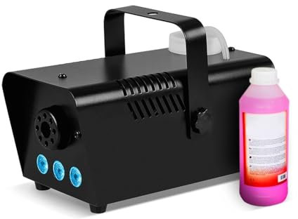Machine à fumée FLASH FLM600, à LEDs bleues 400W, Télécommande et érier fixation, 1 Litre