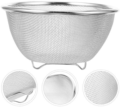 LNNXSZ Panier d'égouttage d'évier Rice Washing Basket Mesh Strainer Stainless Steel Fruits Colander Drain Thicken Household
