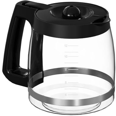 12-Tassen-Ersatz-Glaskanne für Kaffeemaschine Hamilton Beach 46310, 49980R, 49976, 49350, 49980A, 49980Z, 49983, 49618, 46300, 49966, 1 Packung