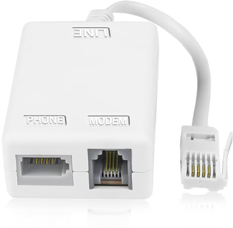 GBULTR BT Plug to ADSL RJ11 Broadband Internet Microfilter Splitter High Performance DSL Filter for Home Office Supports Landline Modem Router Wifi Telephone White Socket Cable for Sky BT