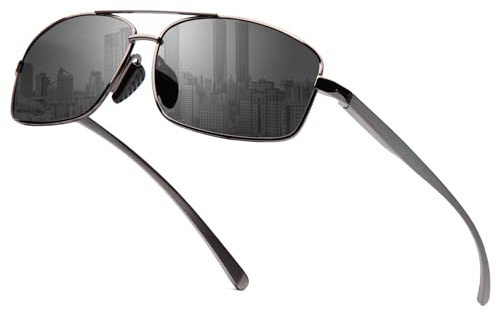 Amorays Sonnenbrille Herren Damen Polarisiert Pilotenbrille UV400-Schutz Klassische Fahren Angeln Laufen Outdoor Polarized Sunglasses（Schwarz）