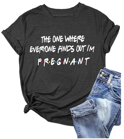 Pregnancy Announcement Shirts Women I'm Pregant T-Shirt Pregnant Mom T Shirt Funny Maternity Letter Print Tees 2025 New Blouses for Women UK Tops for Women UK