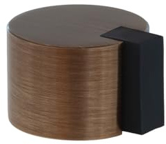 EVI Herrajes | Tope para Puerta de Suelo Adhesivo | Ø28x20mm | Latón Acabado Cuero Envejecido Para Interior y Exterior | Protector de Puerta| Mod. I- 04019328LCU